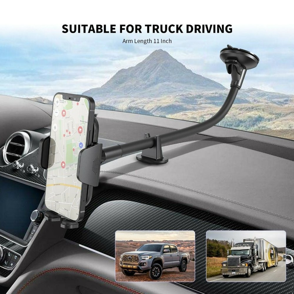 New Universal Heavy Duty Long Neck Dashboard & Wind Shield Truck Mount Holder